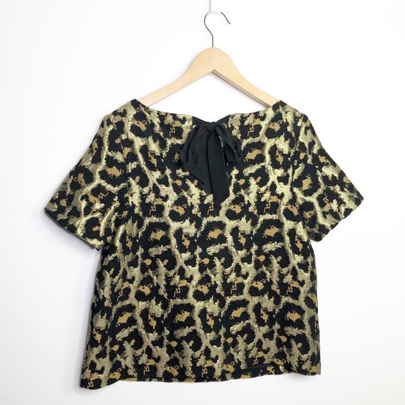 HUTCH by Anthropologie Gold/black metallic blouse - Picture 10 of 13